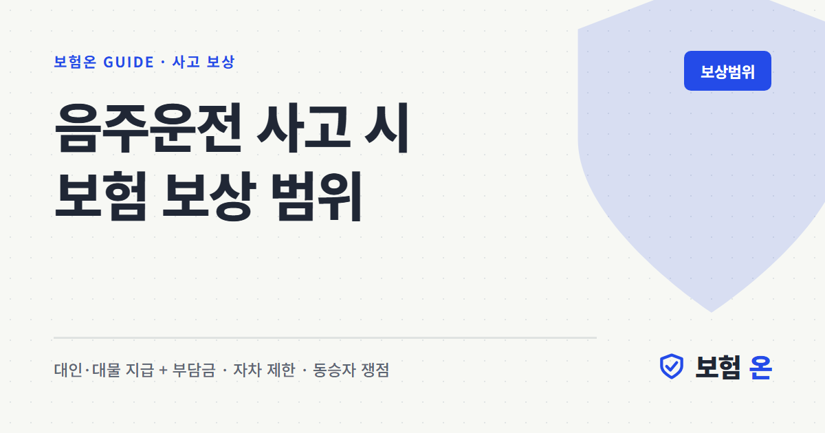 음주운전 사고 시 보험 보상 범위
