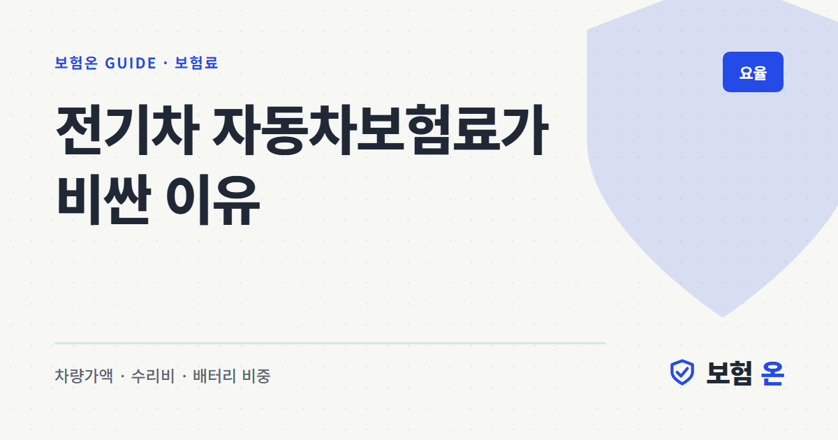 전기차 자동차보험료가 비싼 이유