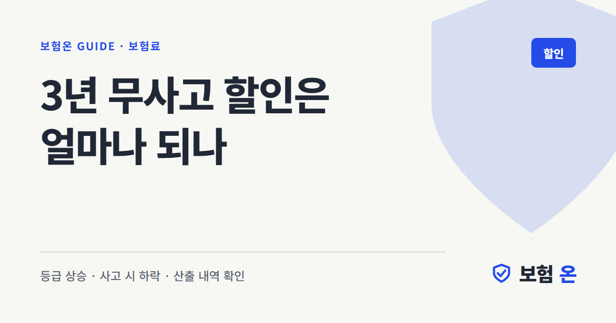 3년 무사고 할인은 얼마나 되나