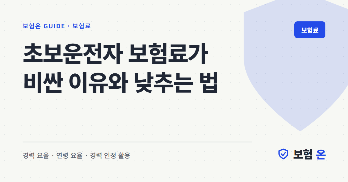 초보운전자 보험료가 비싼 이유와 낮추는 법