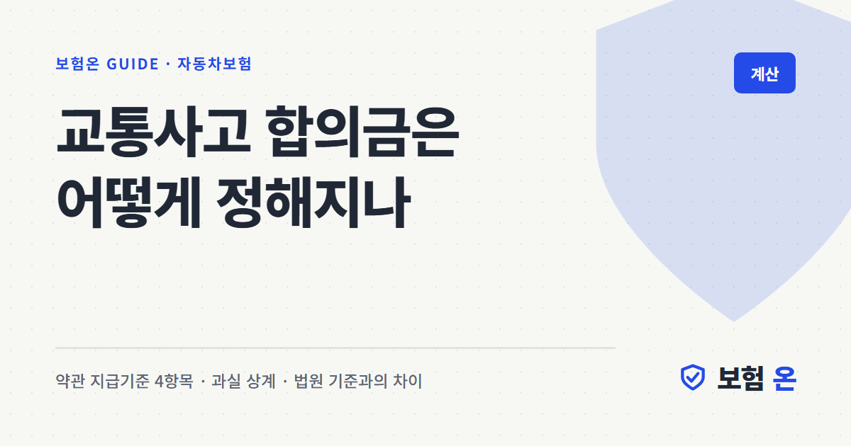 교통사고 합의금은 어떻게 정해지나