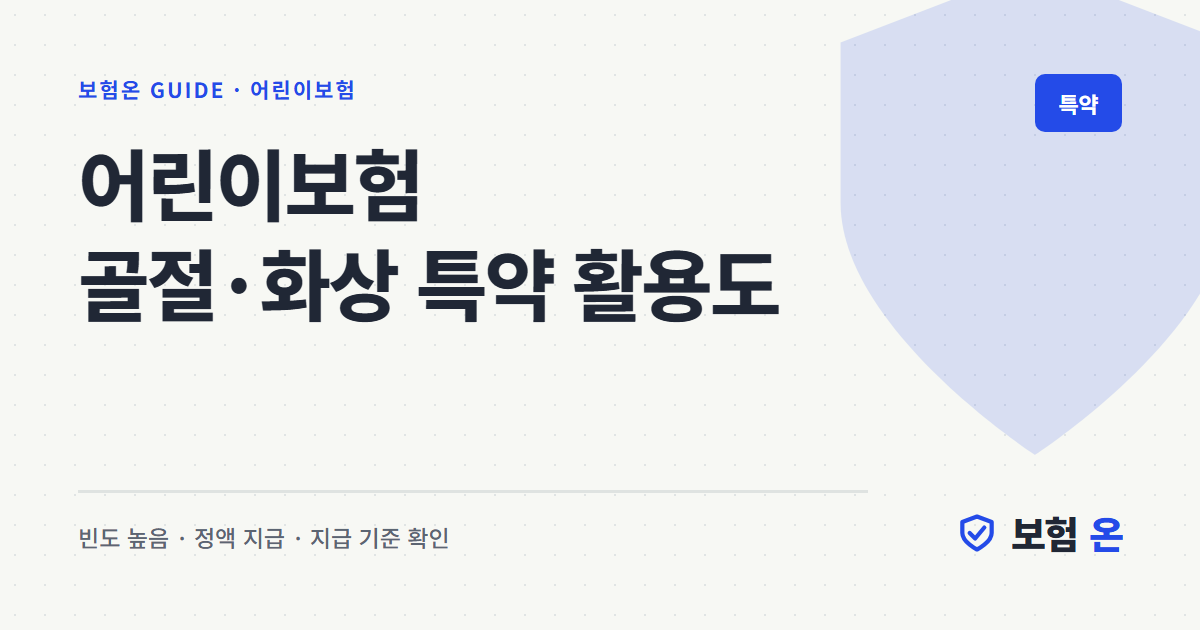 어린이보험 골절·화상 특약 활용도