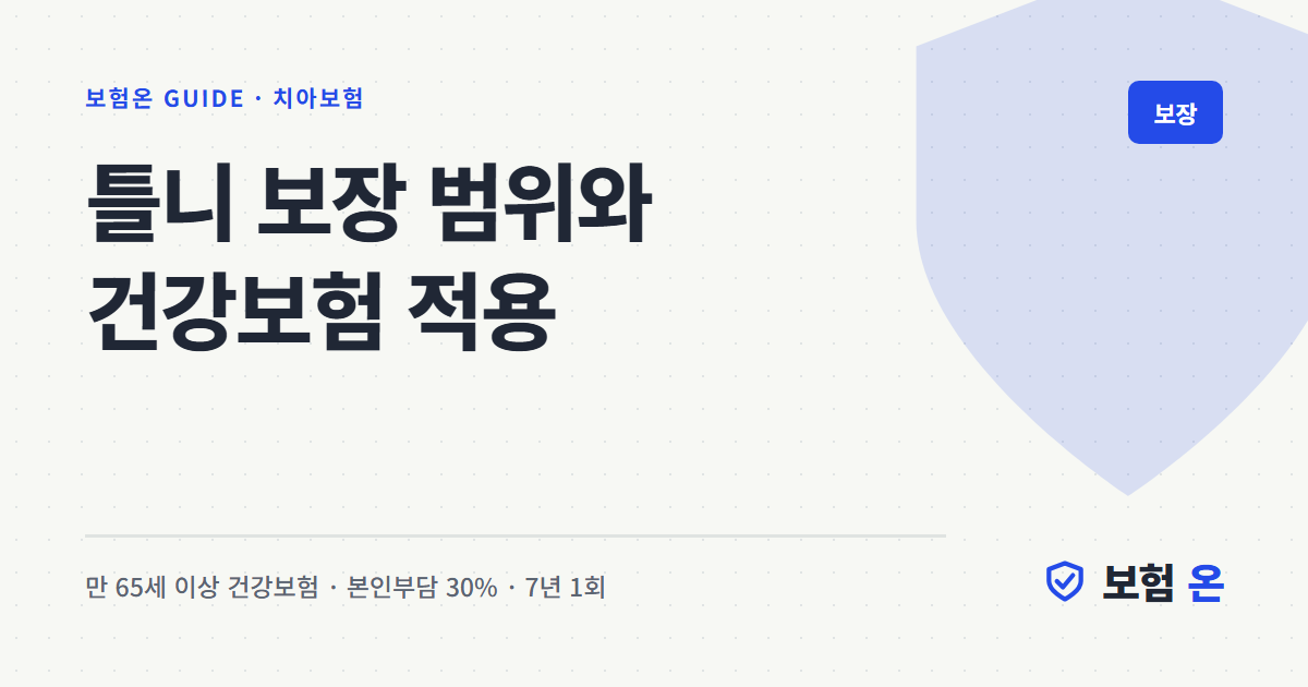 틀니 보장 범위와 건강보험 적용