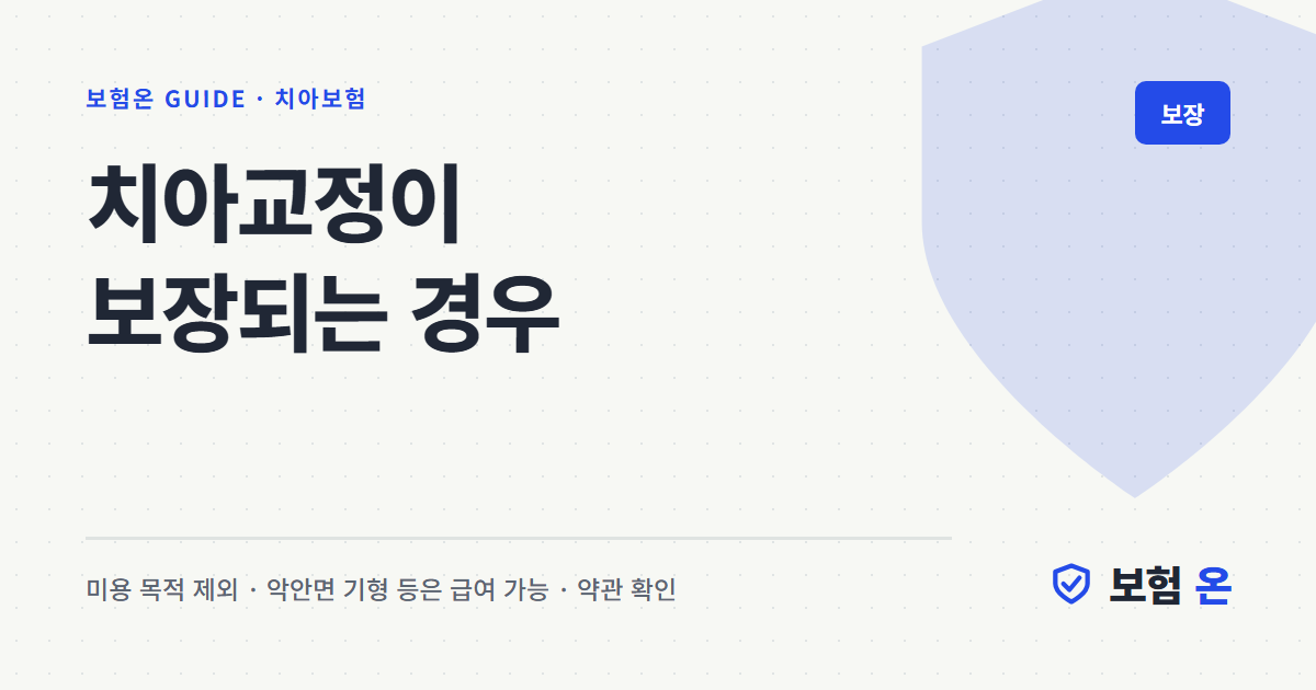 치아교정이 보장되는 경우