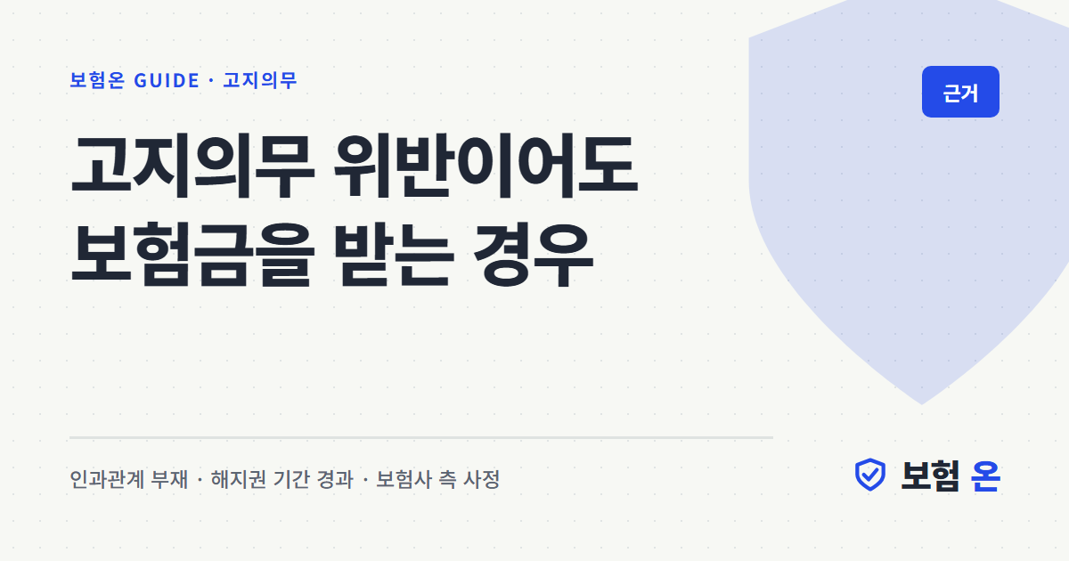 고지의무 위반이어도 보험금을 받는 경우