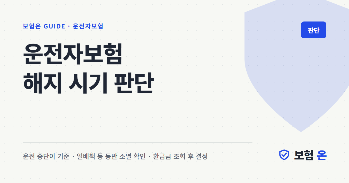 운전자보험 해지 시기 판단