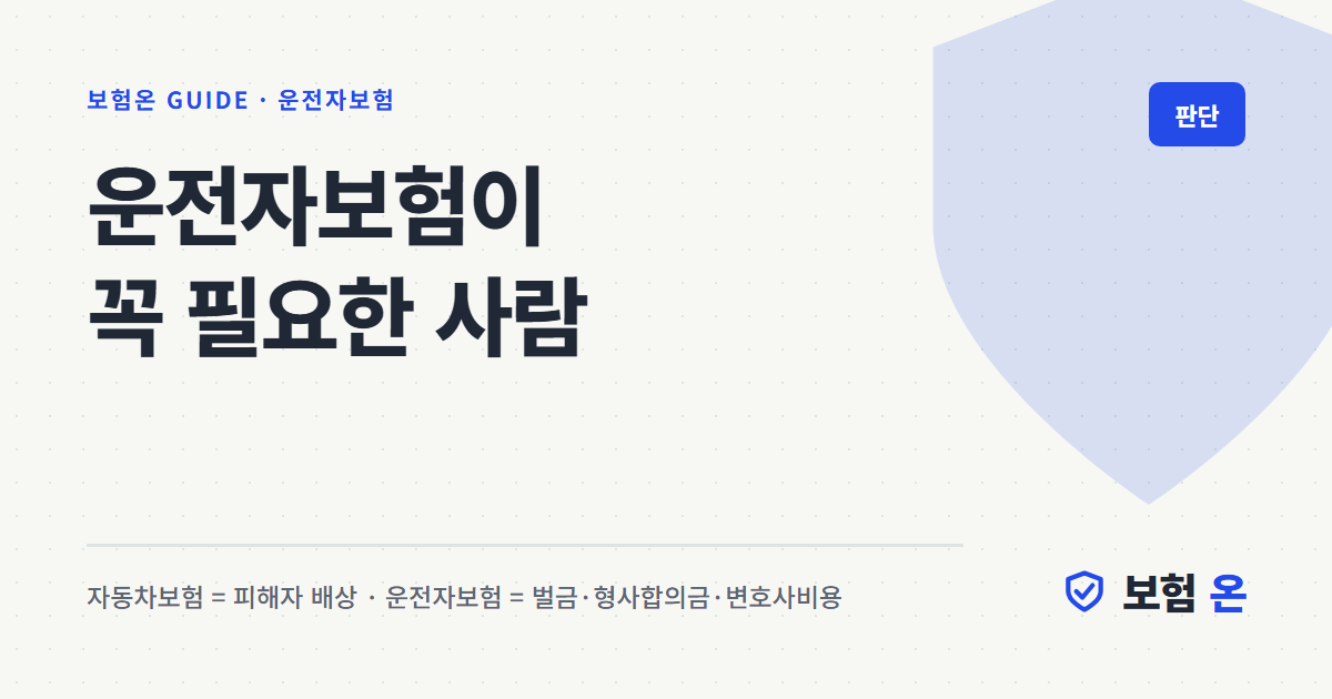 운전자보험이 꼭 필요한 사람