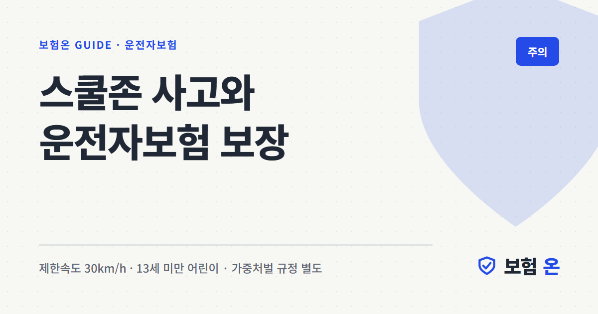 스쿨존 사고와 운전자보험 보장