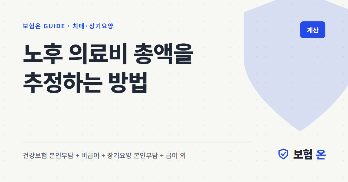 노후 의료비 총액을 추정하는 방법