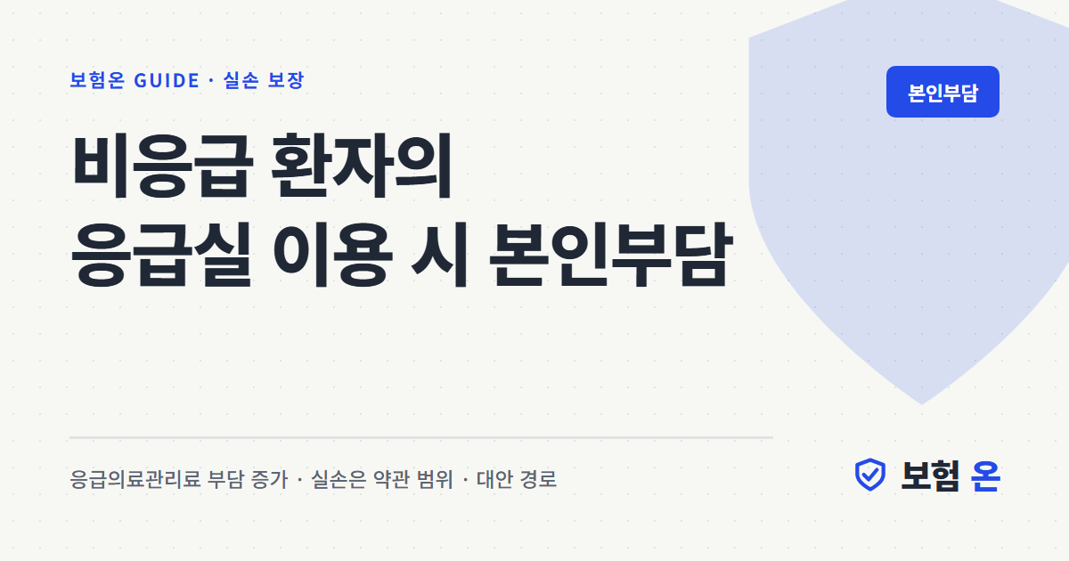 비응급 환자의 응급실 이용 시 본인부담