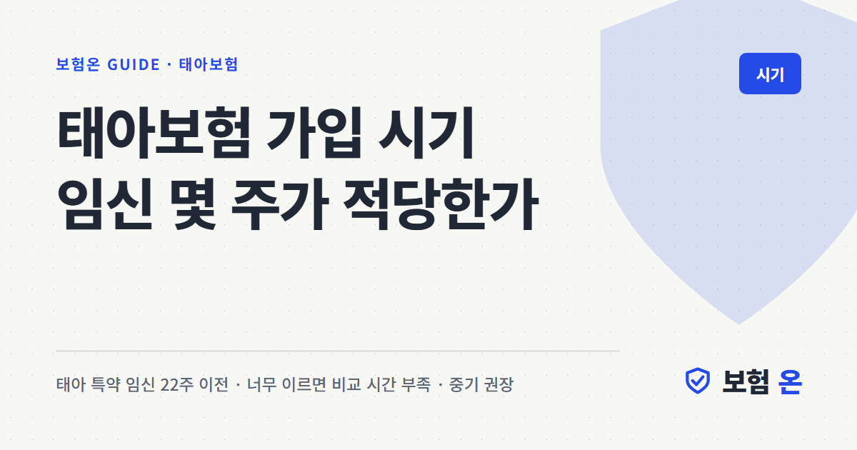태아보험 가입 시기 임신 몇 주가 적당한가