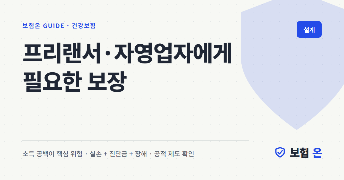 프리랜서·자영업자에게 필요한 보장