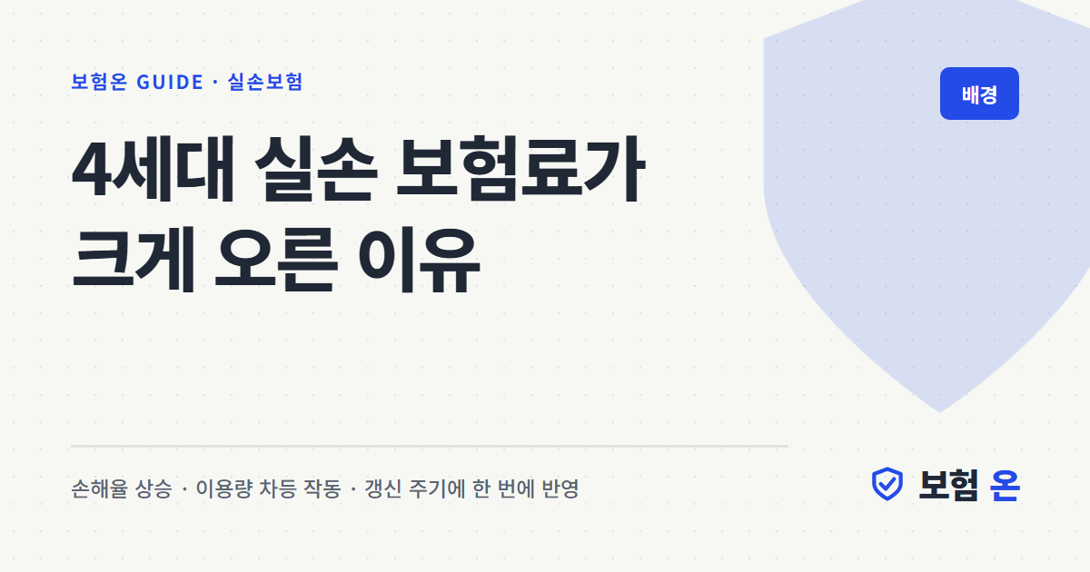 4세대 실손 보험료가 크게 오른 이유