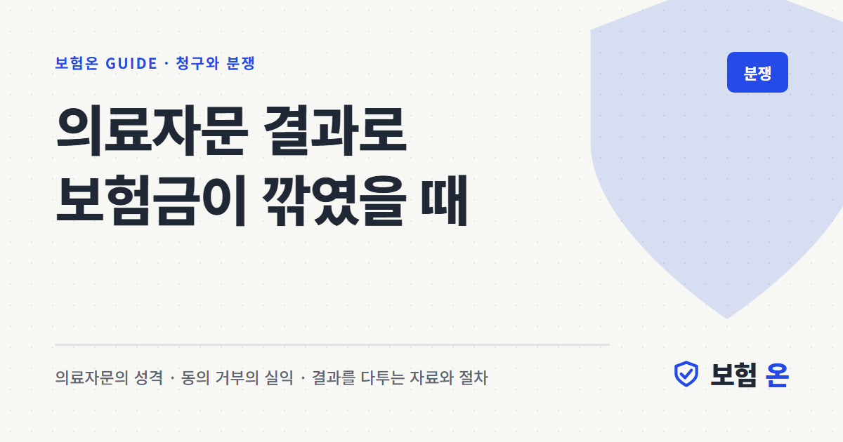 의료자문 결과로 보험금이 깎였을 때