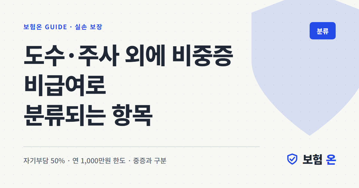 도수·주사 외에 비중증 비급여로 분류되는 항목