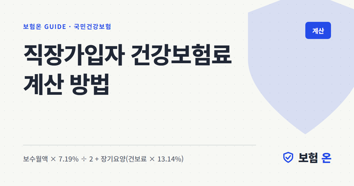 직장가입자 건강보험료 계산 방법