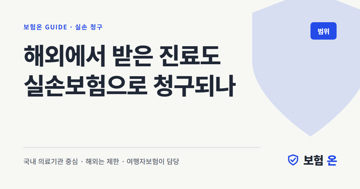 해외에서 받은 진료도 실손보험으로 청구되나
