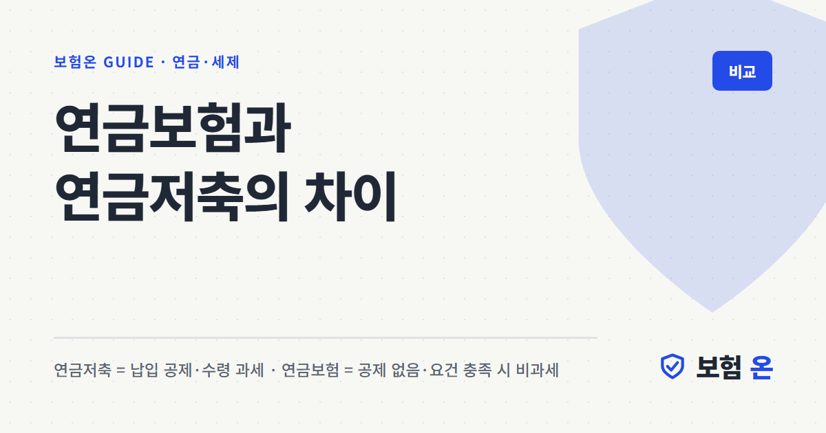 연금보험과 연금저축의 차이