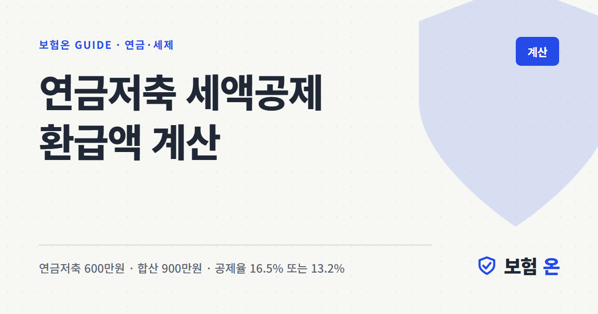 연금저축 세액공제 환급액 계산