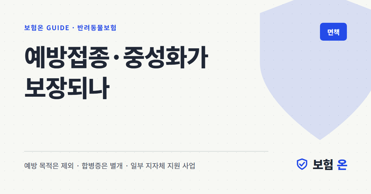 예방접종·중성화가 보장되나
