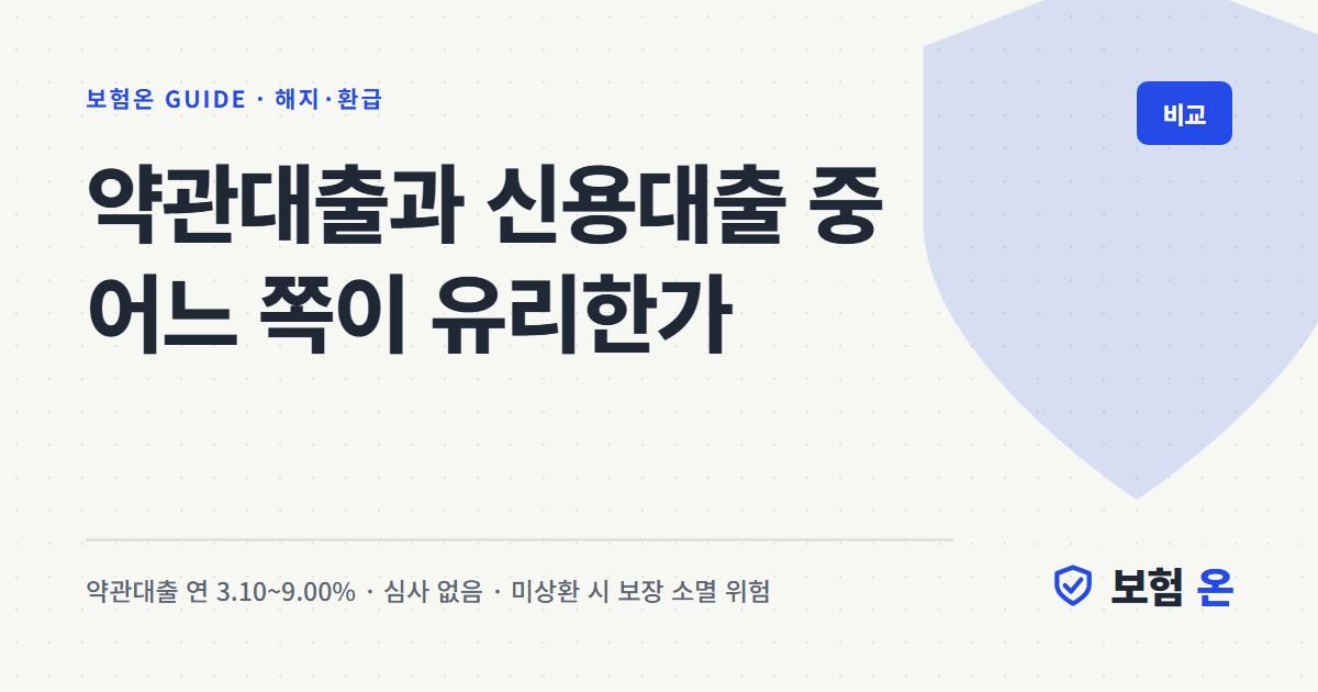 약관대출과 신용대출 중 어느 쪽이 유리한가