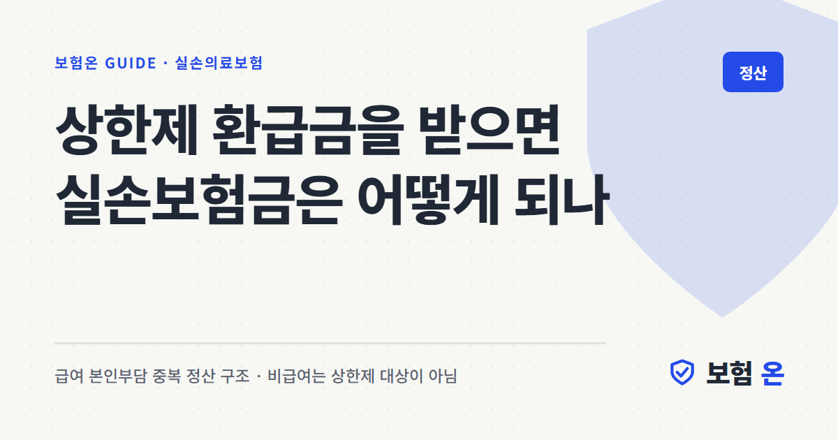 본인부담상한제 환급금을 받으면 실손보험금은