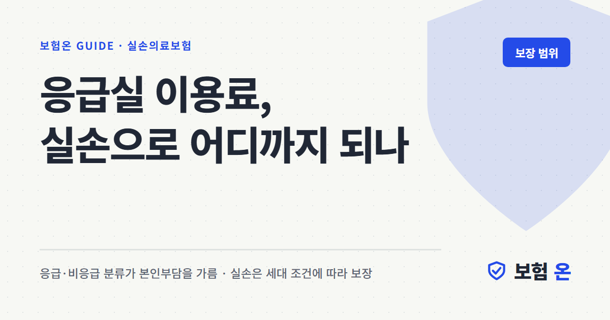 응급실 이용료, 실손으로 어디까지 되나