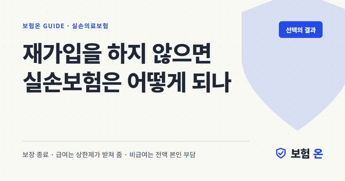 재가입을 하지 않으면 실손보험은 어떻게 되나