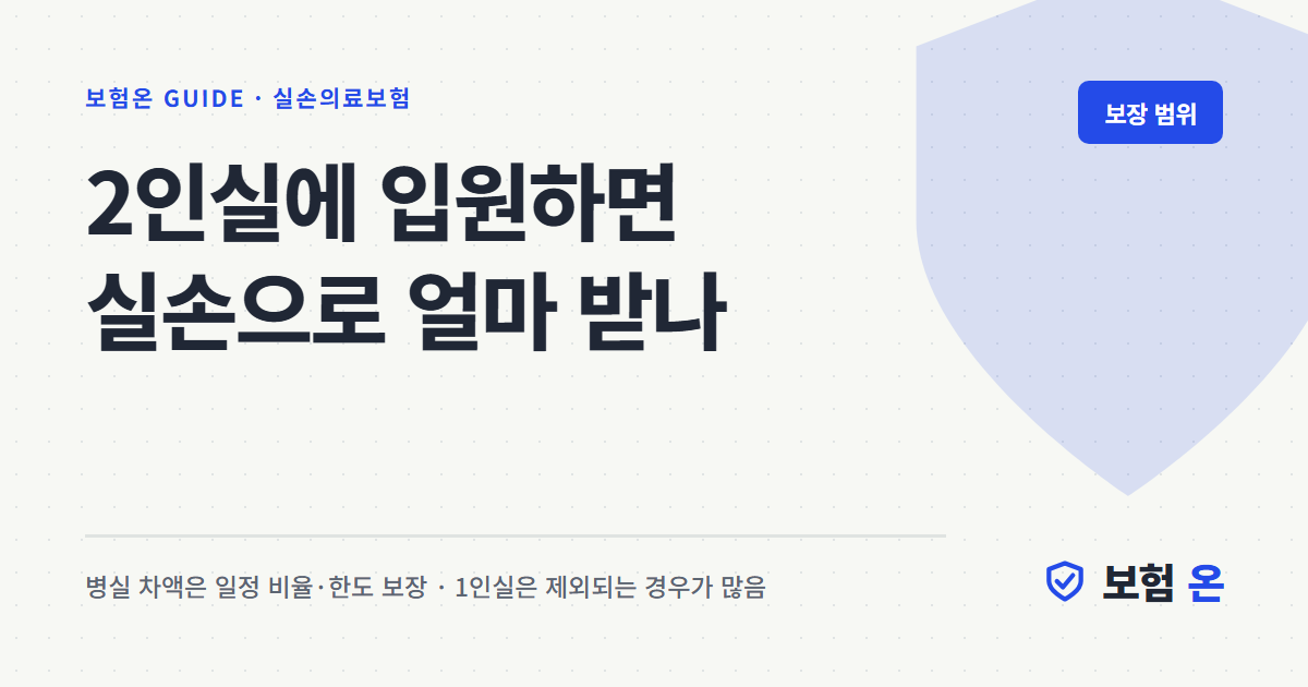 2인실에 입원하면 실손으로 얼마 받나