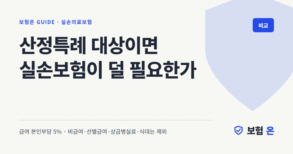 산정특례 대상이면 실손보험이 덜 필요한가