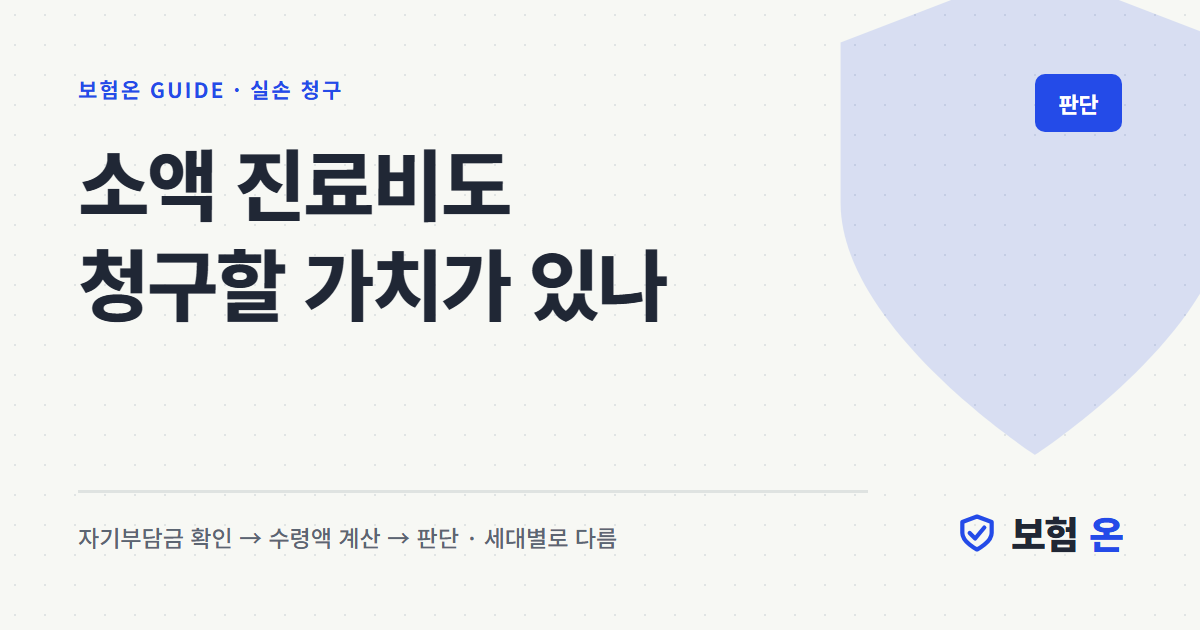 소액 진료비도 청구할 가치가 있나