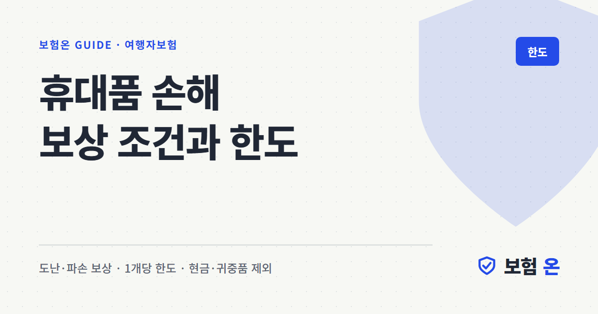 휴대품 손해 보상 조건과 한도